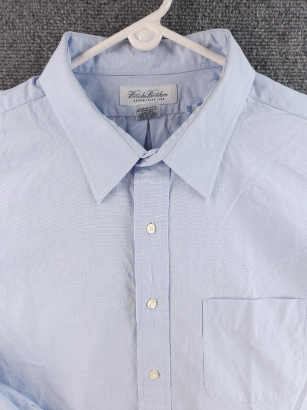 Brooks Brothers Blue 19 36 Cotton Button Up Shirt Mens Long Sleeve Adult